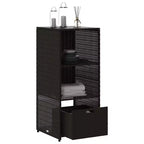 vidaXL Armoire de rangement de terrasse Organisateur d'outils Meuble d'extérieur en résine tressée