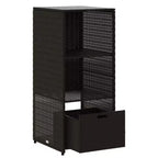 vidaXL Armoire de rangement de terrasse Organisateur d'outils Meuble d'extérieur en résine tressée