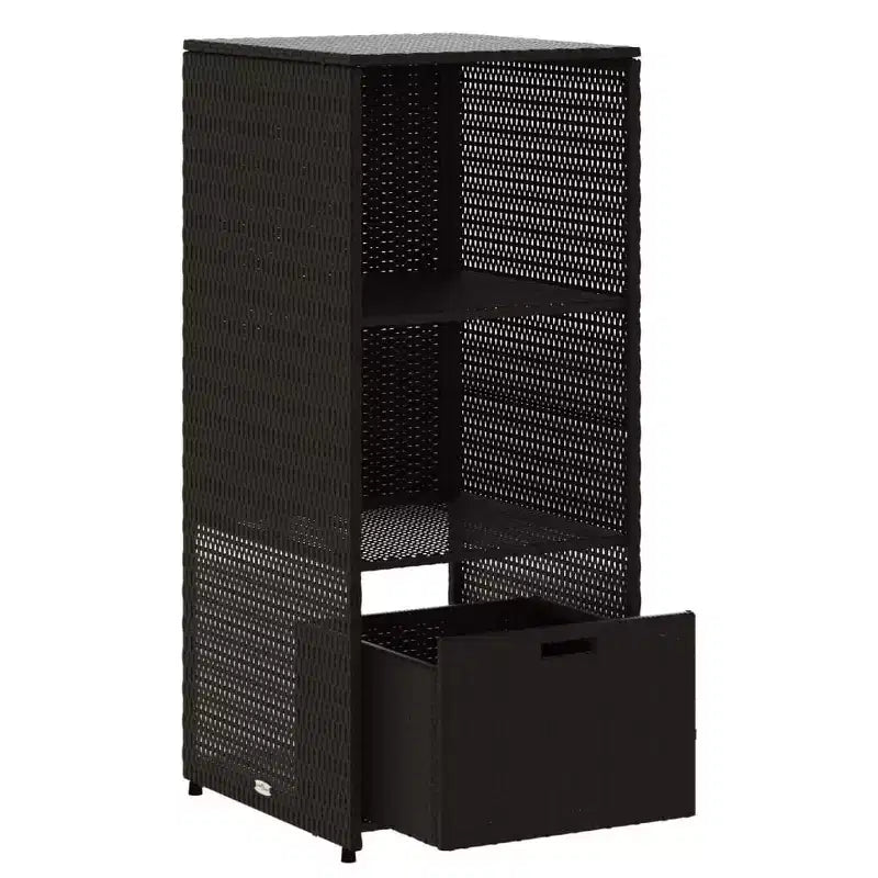 vidaXL Armoire de rangement de terrasse Organisateur d'outils Meuble d'extérieur en résine tressée