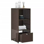 vidaXL Armoire de rangement de terrasse Organisateur d'outils Meuble d'extérieur en résine tressée