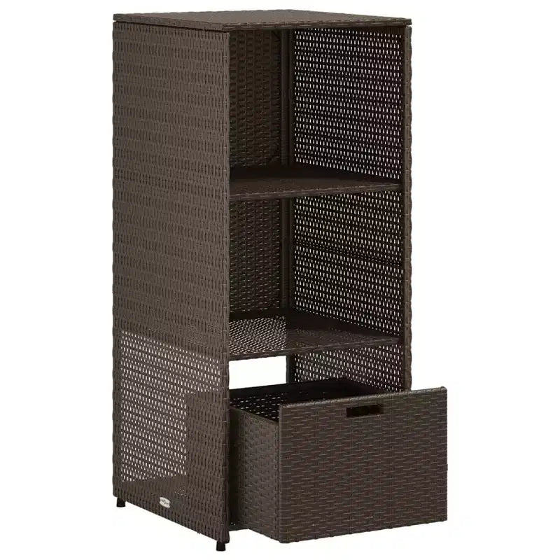 vidaXL Armoire de rangement de terrasse Organisateur d'outils Meuble d'extérieur en résine tressée