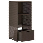 vidaXL Armoire de rangement de terrasse Organisateur d'outils Meuble d'extérieur en résine tressée