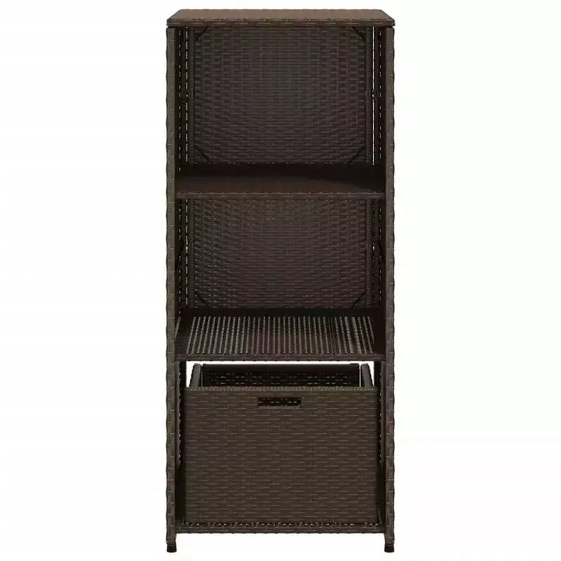 vidaXL Armoire de rangement de terrasse Organisateur d'outils Meuble d'extérieur en résine tressée