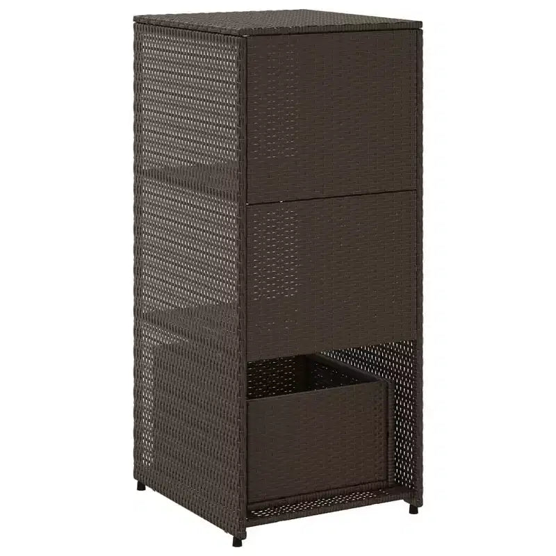 vidaXL Armoire de rangement de terrasse Organisateur d'outils Meuble d'extérieur en résine tressée