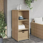 vidaXL Armoire de rangement de terrasse Organisateur d'outils Meuble d'extérieur en résine tressée