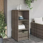 vidaXL Armoire de rangement de terrasse Organisateur d'outils Meuble d'extérieur en résine tressée