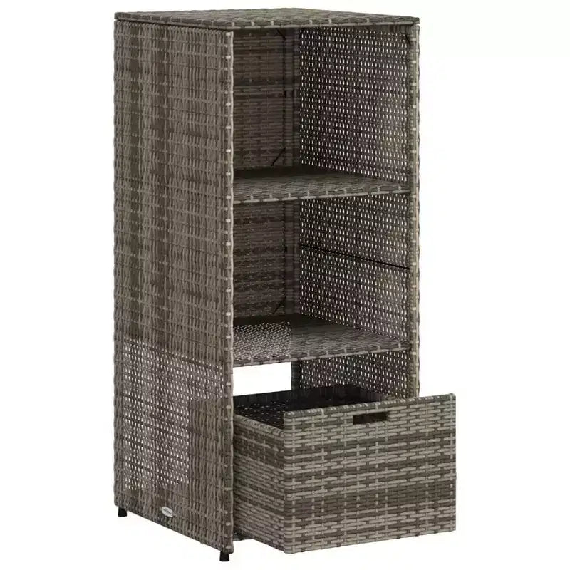 vidaXL Armoire de rangement de terrasse Organisateur d'outils Meuble d'extérieur en résine tressée