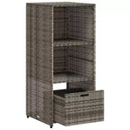 vidaXL Armoire de rangement de terrasse Organisateur d'outils Meuble d'extérieur en résine tressée