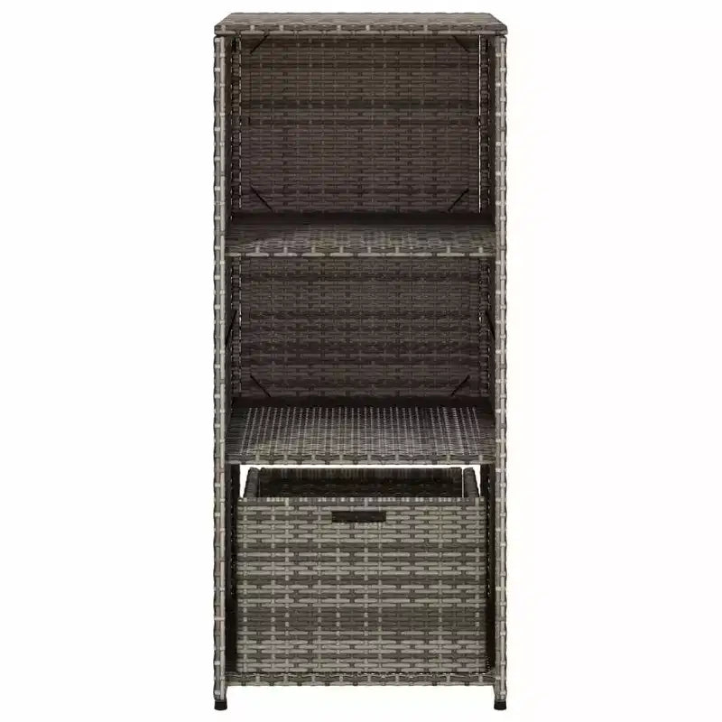 vidaXL Armoire de rangement de terrasse Organisateur d'outils Meuble d'extérieur en résine tressée