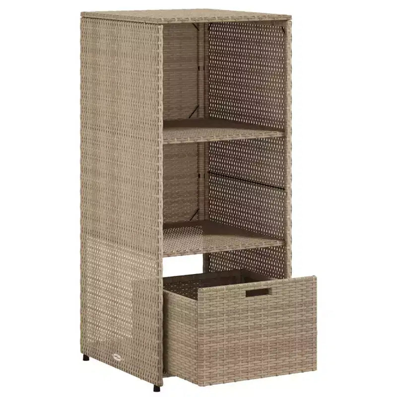 vidaXL Armoire de rangement de terrasse Organisateur d'outils Meuble d'extérieur en résine tressée