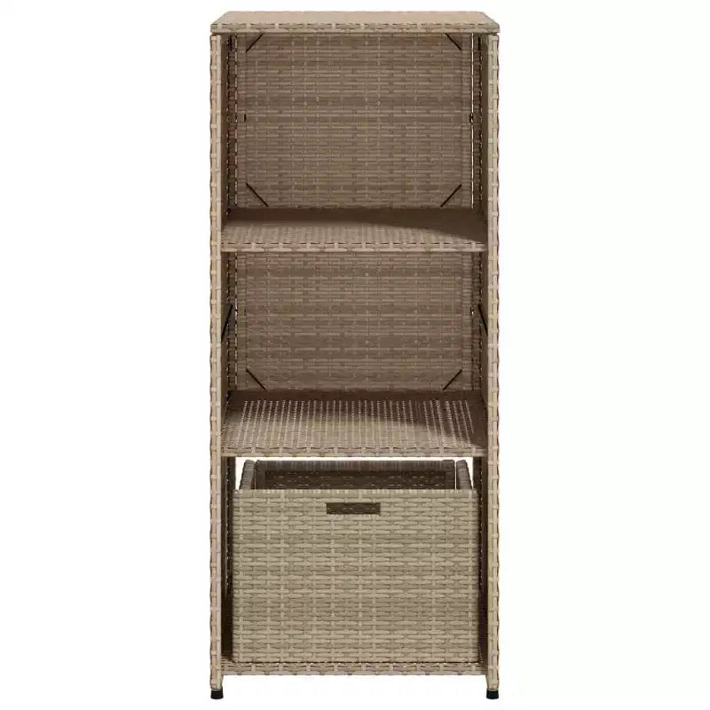 vidaXL Armoire de rangement de terrasse Organisateur d'outils Meuble d'extérieur en résine tressée