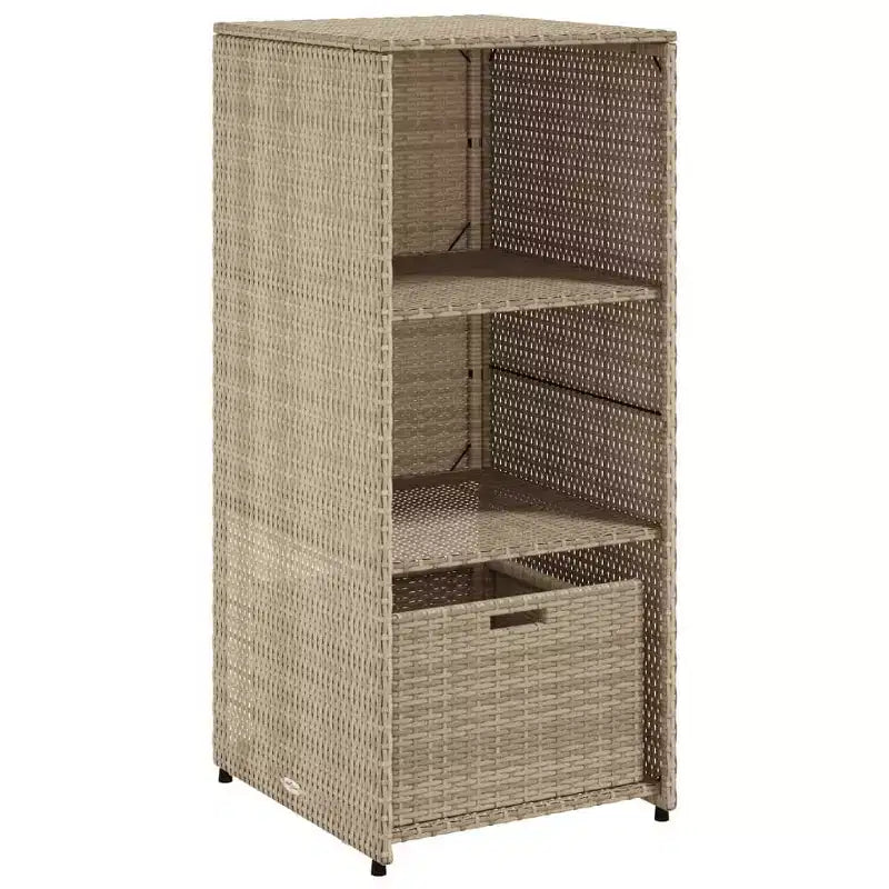 vidaXL Armoire de rangement de terrasse Organisateur d'outils Meuble d'extérieur en résine tressée