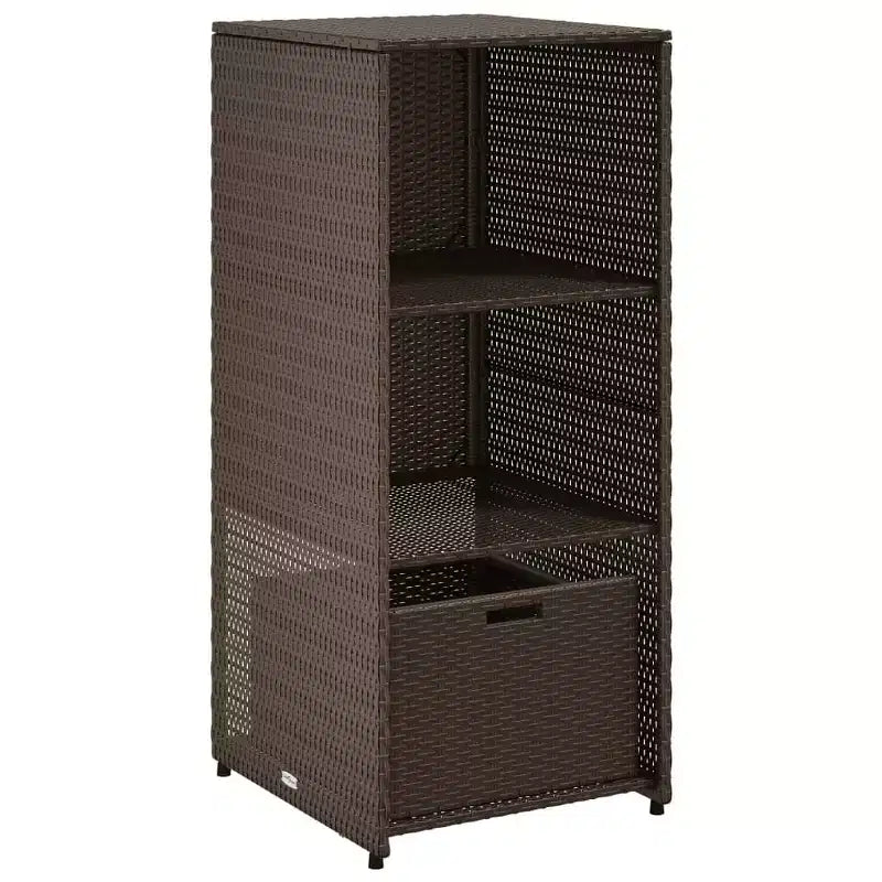vidaXL Armoire de rangement de terrasse Organisateur d'outils Meuble d'extérieur en résine tressée