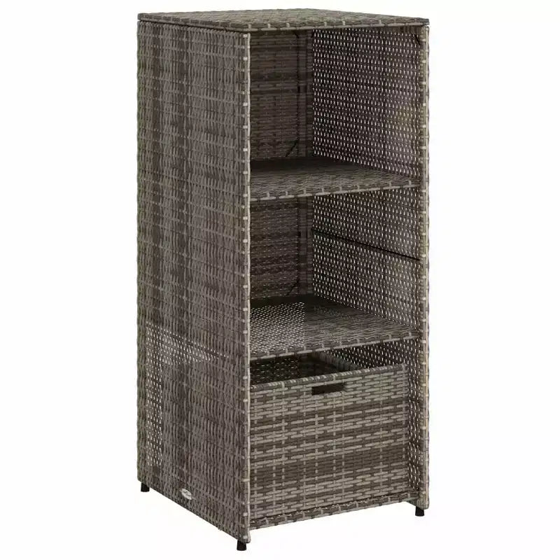 vidaXL Armoire de rangement de terrasse Organisateur d'outils Meuble d'extérieur en résine tressée