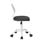 Chaise de bureau pivotante à roulettes, réglable en hauteur, HomeRoots, gris et blanc