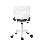 Chaise de bureau pivotante à roulettes, réglable en hauteur, HomeRoots, gris et blanc