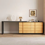 Table de toilette moderne extensible rotative en L Luck Live avec 6 tiroirs, coiffeuse réversible pour chambre à coucher