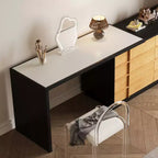 Table de toilette moderne extensible rotative en L Luck Live avec 6 tiroirs, coiffeuse réversible pour chambre à coucher