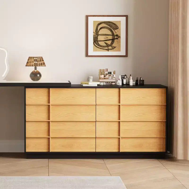 Table de toilette moderne extensible rotative en L Luck Live avec 6 tiroirs, coiffeuse réversible pour chambre à coucher
