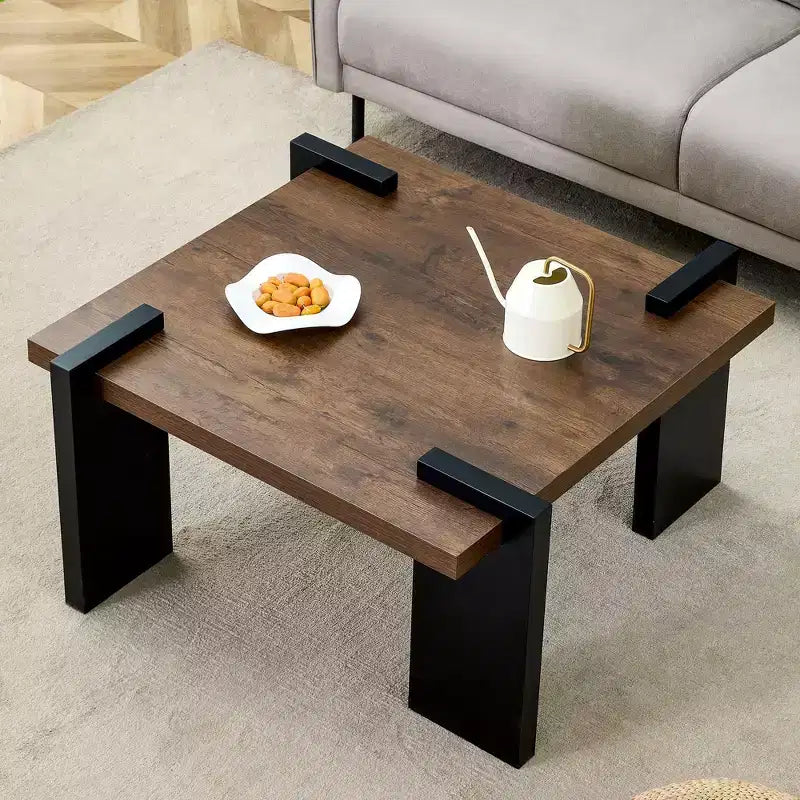 Table basse moderne MAYEERTY avec structure tenon-mortaise pour petit salon, appartement