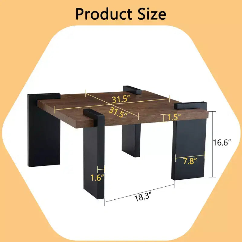 Table basse moderne MAYEERTY avec structure tenon-mortaise pour petit salon, appartement