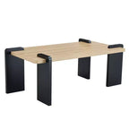 Table basse moderne MAYEERTY avec structure tenon-mortaise pour petit salon, appartement