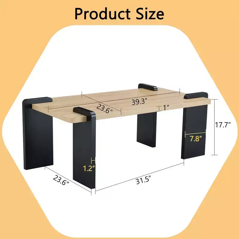 Table basse moderne MAYEERTY avec structure tenon-mortaise pour petit salon, appartement