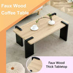 Table basse moderne MAYEERTY avec structure tenon-mortaise pour petit salon, appartement