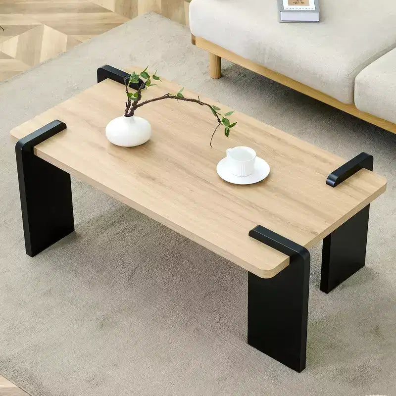 Table basse moderne MAYEERTY avec structure tenon-mortaise pour petit salon, appartement