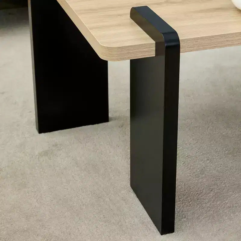 Table basse moderne MAYEERTY avec structure tenon-mortaise pour petit salon, appartement