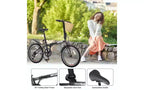 Vélo pliant 20 pouces pour adultes avec panier, support de téléphone et garde-boue, cadre en acier 6 vitesses, vélo de ville, double frein en V, vélo compact portable