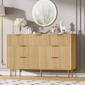 7-Drawer Fluted Dresser with Handle, Modern Wood Chest Organizer for Bedroom, Closet, Living Room, Hallway