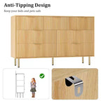 Commode cannelée à 7 tiroirs avec poignée, organisateur de rangement en bois moderne pour chambre, dressing, salon, couloir