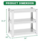 Support de bac à poissons réglable à 3 niveaux VIYET 31 - Support d'aquarium en métal robuste de 181 kg pour aquariums de 75 à 114 litres, blanc antique avec patins de protection de sol