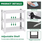 Support de bac à poissons réglable à 3 niveaux VIYET 31 - Support d'aquarium en métal robuste de 181 kg pour aquariums de 75 à 114 litres, blanc antique avec patins de protection de sol