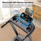 2.75HP Folding Treadmill w/ 300lb Capacity, 3 Incline, 7.5MPH Portable Treadmill for Home , 64+6+1 Program, Smart APP, Bluetooth HiFi Stereo Speakers