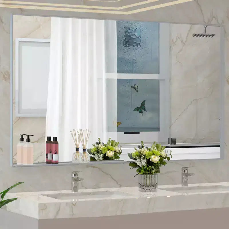 60x36 Inch Rectangle Bathroom Mirror with Aluminum Frame, Large Wall Mounted Mirror for Horizontal or Vertical Hanging, Bathroom Living Room Decor