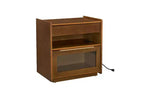TUYOHW Chevet moderne à 2 tiroirs avec station de charge, table d'appoint à tiroirs en verre, table d'appoint de style rustique avec étagère ouverte, meuble d'appoint pour salon