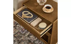 TUYOHW Chevet moderne à 2 tiroirs avec station de charge, table d'appoint à tiroirs en verre, table d'appoint de style rustique avec étagère ouverte, meuble d'appoint pour salon