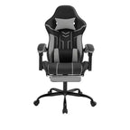 MAYEERTY Gaming Chair, Computer Chair, Ergonomic Chair with Footrest Lumbar Backrest for Living Room Black Gray