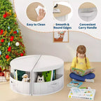Ensemble table et chaises gigognes en bois 5 pièces pour enfants avec table d'activités ronde, 4 tabourets et tiroirs en tissu pour le jeu, les arts, les travaux manuels, la lecture