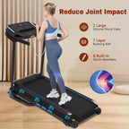 Tapis de course pliable Okak 3.5HP avec inclinaison et système hydraulique, tapis de course pour la maison avec capteurs de fréquence cardiaque et haut-parleur Bluetooth, noir