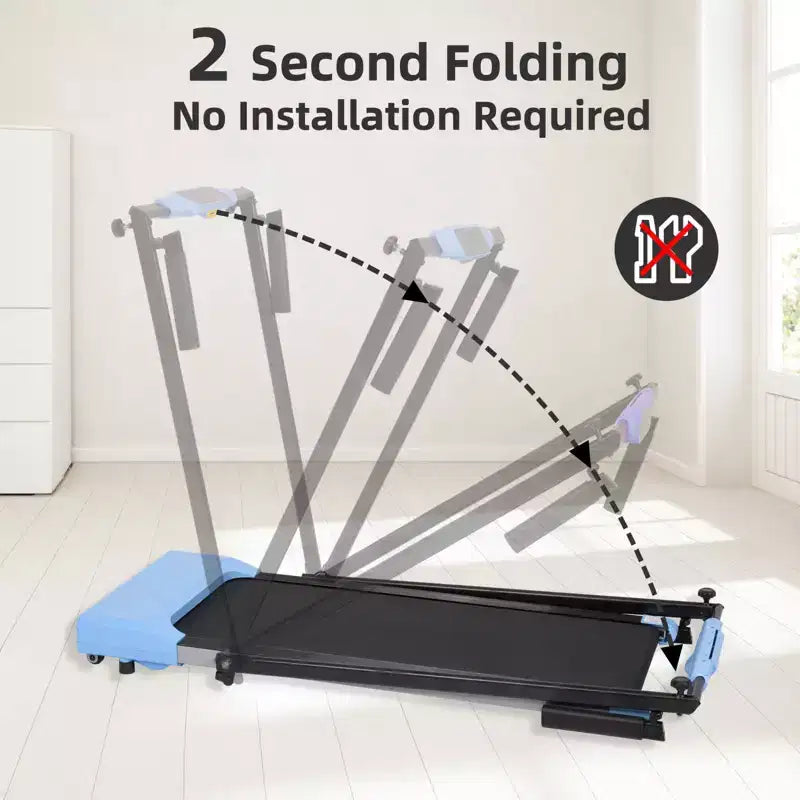 Tapis roulant pliable léger Okak avec bras, tapis roulant portable avec écran LED, tapis de marche pour la maison et le bureau