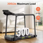 Tapis de marche Okak pour seniors, tapis de course pliable avec longue barre d'appui pour l'équilibre, tapis de course avec grand écran LED, noir