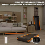 Tapis de marche incliné à 6 % Okak avec écran LED, tapis de course sous le bureau avec support vertical, tapis de course portable pour la maison, le bureau, noir