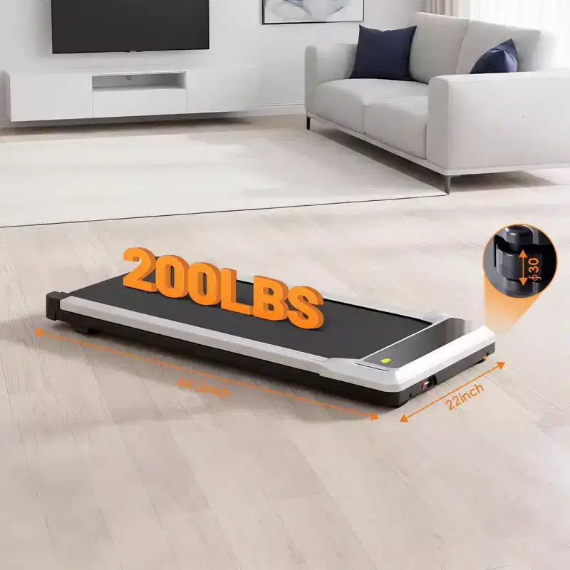 Tapis de marche Okak sous le bureau avec fonctionnement silencieux, tapis de marche sans barre de maintien, tapis de course à vitesse réglable pour la maison, le bureau, argent