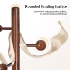 Porte-manteau sur pied Bekrvio en bois avec 9 crochets, base ronde stable, porte-manteau d'entrée robuste – 183,9 cm (H) x 39,1 cm (L)