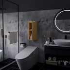 GDFStudio Avenor Bamboo Wall Bathroom Cabinet with Soft Doors and Storage