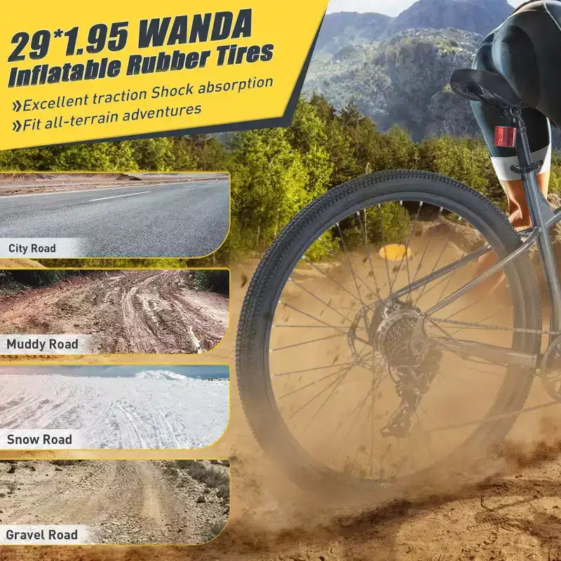 29 Inch Mountain Bike, Single Speed/ 8 Speeds , Steel Frame, Front Suspension Fork, Disc Brake Bicycle for Women Men Adult,Multi Color
