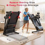 Tapis de course pliable pour la maison, Tapis de course 3,1 CV avec inclinaison de 12 %, Capacité de 159 kg, Machine de course fitness, 0,96-12 km/h,